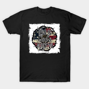 This Is God's USA Country Christian Sunflower American Flag T-Shirt